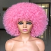 Kurze Afro-Perücke mit Pony für schwarze Frauen,  verworrene Afro-Lockenperücke,  70er-Jahre-Premium-Synthetik-große Afro-Perücke
