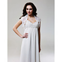 kurze Ärmel Organza Braut Jacke / Hochzeit Wrap (0455-21)