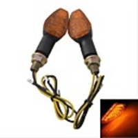 Kurzgriff Wasserdicht 2W 112lm 15-LED Motorrad Yellow Light Lenkungslampe - Schwarz