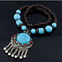 Kushang Bohemian Ozean Edelstein langer Abschnitt (Blau)