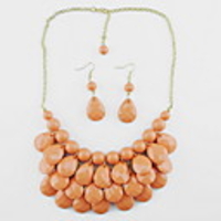 Kushang Fashion Resin-Tropfen-Halskette mit Ringe (Orange)