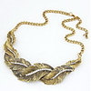 Kushang Metall Leave Funkelnde Halskette (Gold)
