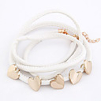 Kushang Metall-Multi-Layer-Leder-Armband (weiß)