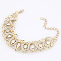 Kushang Ol Damen Sekt Webart-Armband (weiß)