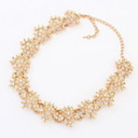 Kushang Retro Diamant-Blumenhalskette (Gold)