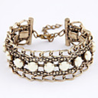 Kushang Retro-Metalledelstein-Armband (weiß)