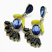 Kushang Retro Palace Edelstein-Tropfen-Ohrring (Blau)