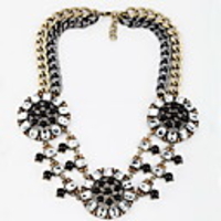 Kushang Retro Runde Resin Double Layer Halskette