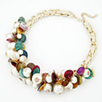 Kushang Shell wilden Perlen Kurze Halskette (weiß)