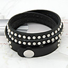 Kushang Weisewebart Rivet Armband (Schwarz)