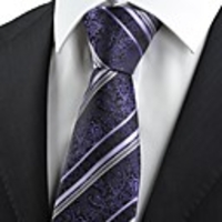 Kuss-Krawatte lila Paisley Striped Männer-Krawatte,  Luxus-Hochzeit Souvenirs