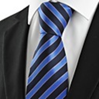 Kuss Krawatte New Gestreifte blaue schwarzem Jacquard-Men Tie Krawatte Hochzeit Souvenirs