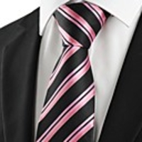 Kuss Krawatte New Gestreifte rosa Black Business Men Tie Krawatte Hochzeit Souvenirs