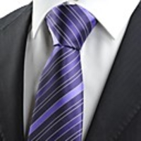 Kuss Krawatte New Purpe White Dot Line Classic Jacquard Herren-Krawatte,  die Hochzeits-Geschenk