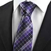 Kuss Krawatte New Purple Plaid Checked Bindung der Männer Anzug Krawatte formale Hochzeits-Souvenirs