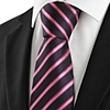 Kuss Krawatte New rosa gestreiftes schwarzem Jacquard-Men Tie Krawatte Hochzeit Ferien
