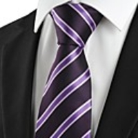 Kuss Krawatte New Striped Lila Schwarz Formal Herren-Krawatte,  Hochzeit Souvenirs