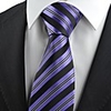 Kuss Krawatte New Striped Violett Weiß Schwarz Glossy Herren-Krawatte,  die Hochzeits-Party-Geschenk