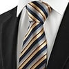 Kuss Krawatte Striped New Golden Black JACQUARDWEBSTUHL Business Herren-Krawatte,  Souvenirs