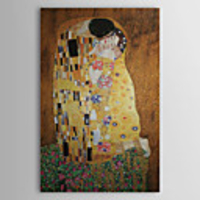Kuss von Gustav Klimt Museumsqualitätsölgemälde mit Goldfolie 100% handgemalt