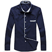 Kuwo dünne beiläufige Shirt (Marine-Blau)