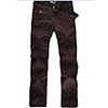 Kuwo Dual Belt Stil Casual gerade Hosen (Kaffee)