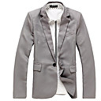 Kuwo Eine Schnalle Square Neck Blazer (Grau)