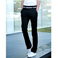 Kuwo Fashion Color Stitching Slim Straight Pants (schwarz)