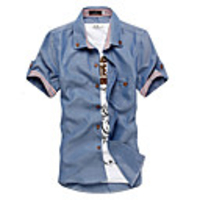 Kuwo Kurzarm Bordured Shirt (dunkelblau)