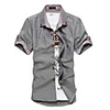 Kuwo Kurzarm Bordured Shirt (Grau)