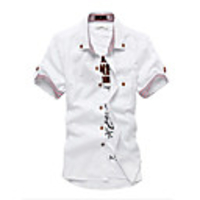 Kuwo Kurzarm Bordured Shirt (weiß)