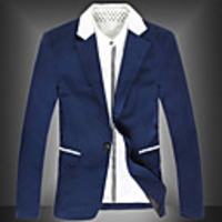 Kuwo Nähte dünner beiläufiger Blazer (Blau)