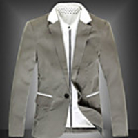 Kuwo Nähte dünner beiläufiger Blazer (Grau)