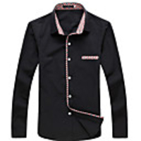 Kuwo Schlank Casual Shirt (schwarz)