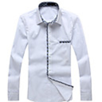 Kuwo Schlank Casual Shirt (weiß)