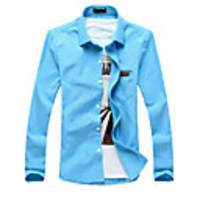 Kuwo Schlank Langarm-Shirt mit Ledertasche (hellblau)