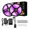 KWB 2x5M Flexible LED-Leuchtstreifen Lichtsets Leuchtbänder RGB 600 LEDs SMD5050 10mm 1 12V 6A Adapter 1Set Montagehalterung 20-Tasten-Musik-Sound-Controller 1 set RGB Wasserfest Party Verbindbar