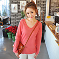 KYJ Frauen mit V-Ausschnitt Solid Color Soft-Shirt (weitere Farben)