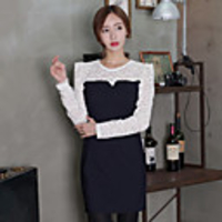 KYJ Frauen-Pan-Kragen Lace A-Linie Kleid (weitere Farben)