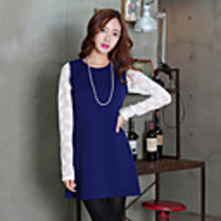 KYJ Frauen-Pan-Kragen Swing-Kleid mit Spitze-T-Shirt (weitere Farben)