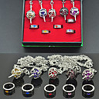 Kyoko Sakura Runde Kernel Cosplay Halskette und Ring-Set (10 Stück)