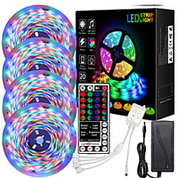 LED Licht Strip 4 5m LED-Streifen Lichter wasserdicht RGB LED-Licht 1080 LEDs 2835 smd Farbwechsel LED-Streifen Licht und 44 Schlüssel ir Controller 12V Adapter LED-Leuchten Kit Lightinthebox
