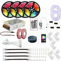 LED-Streifenlichter Wifi Smart Controlled Kit 20 m (4 x 5 m) RGB-Tiktok-Lichter SMD 5050 funktioniert mit Smartphone Google Alexa 12 V 20 A Netzteil und 1 Satz Montagehalterung Lightinthebox