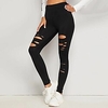 legging damen grau strick netzeinsatz zerrissene strumpfhose yoga slim hose schwarz wein s m l xl Lightinthebox