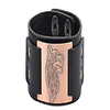 Lemegeton heidnischer keltischer Knoten Wolf Fenrir Handwerk Anschluss Leder Manschette Armband Männer Schmuck (schwarz antikes Kupfer)