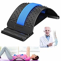 Lendenwirbelstütze,  Rückenstreckvorrichtung,  mehrstufiges Rückenmassagegerät Schmerzlinderung bei Bandscheibenvorfall,  Ischias,  Skoliose - untere und obere Rückenbahre (schwarz)