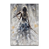 Ölgemälde 100 % Handarbeit,  handgemalte Wandkunst auf Leinwand,  vertikal,  abstrakt,  Geige,  Frauen,  Heimdekoration,  Dekor,  gerollte Leinwand,  kein Rahmen,  ungedehnt Lightinthebox