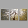 Ölgemälde handbemalte florale / botanische moderne gestreckte Leinwand / drei Tafeln mit gestrecktem Rahmen Lightinthebox