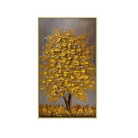 Ölgemälde handgemachte handgemalte Wandkunst moderne abstrakte goldene Baum minimalistische Hauptdekoration Dekor gerollte Leinwand kein Rahmen ungedehnt Lightinthebox