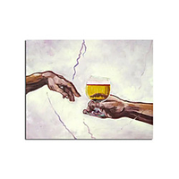 Ölgemälde handgemachte handgemalte Wandkunst moderne Prost Oktoberfest als Geschenk Dekoration Dekoration gerollte Leinwand kein Rahmen ungedehnt Lightinthebox